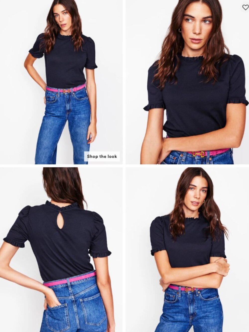 Boden Supersoft Frill Detail T-shirt